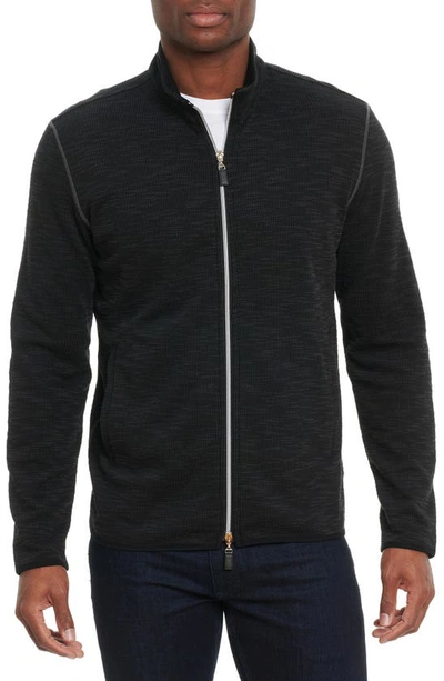 Shop Robert Graham Stallworth Two-way Zip-up Sweatshirt In Black