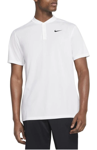 Shop Nike Golf Dri-fit Victory Blade Collar Polo In White/black