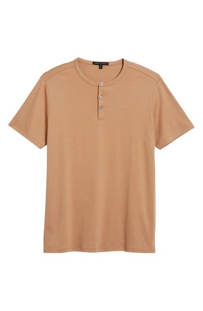 Shop Robert Barakett Georgia Solid Henley Shirt In Apricot
