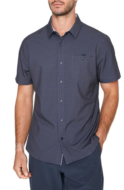Shop 7 Diamonds Flawless Short Sleeve Button-up Shirt In Charcoal