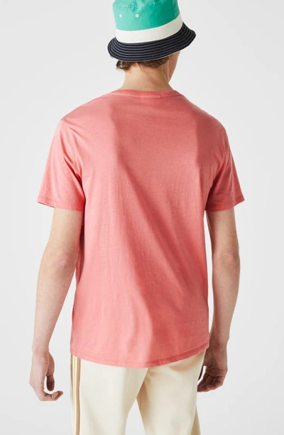 Shop Lacoste Regular Fit V-neck T-shirt In Amaryllis
