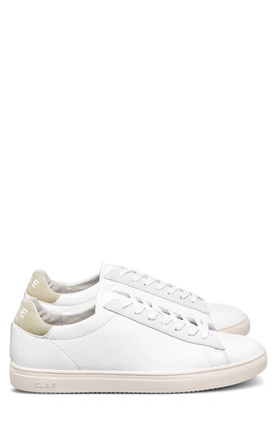 Shop Clae Bradley Sneaker In White Leather Sage Green