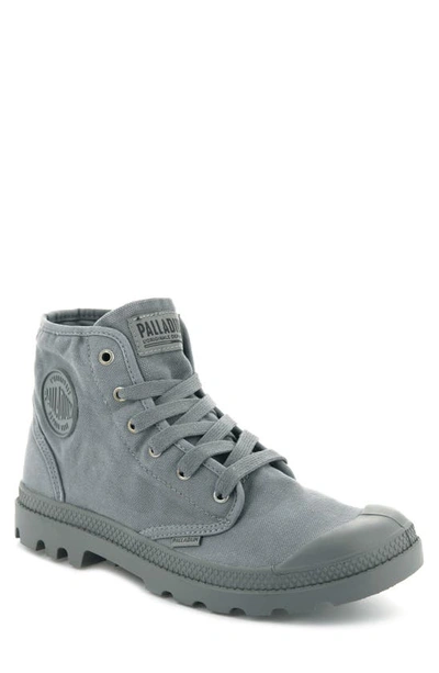 Shop Palladium Pampa Hi Canvas Boot In Titanium