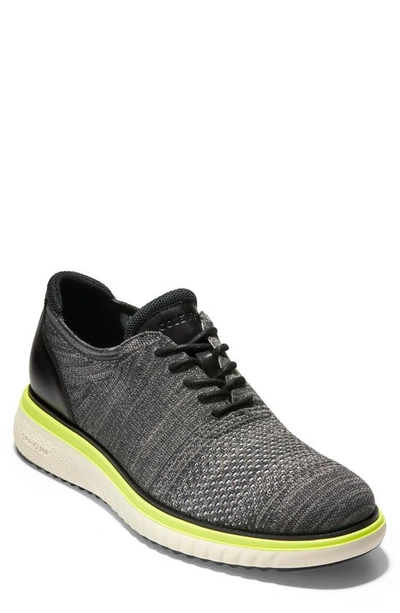 Shop Cole Haan Zerogrand Eon Stitchlite Shoe In Black/ Grey/ Safety Yellow
