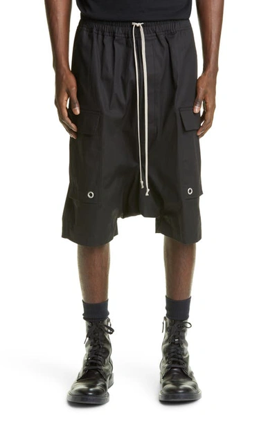 Shop Rick Owens Pod Cargo Shorts In Black