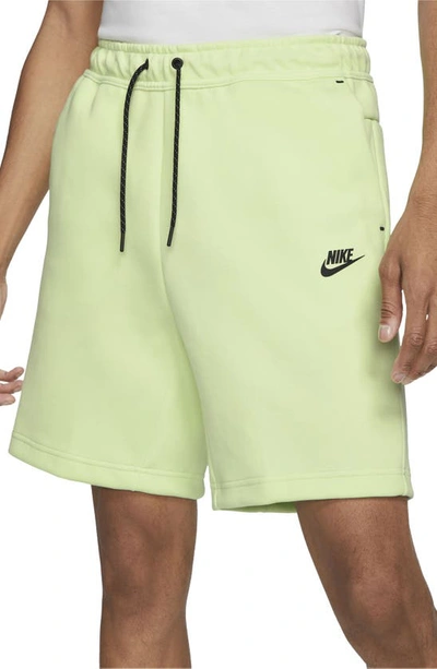 Shop Nike Sportswear Tech Fleece Shorts In Light Liquid Lime/ Black