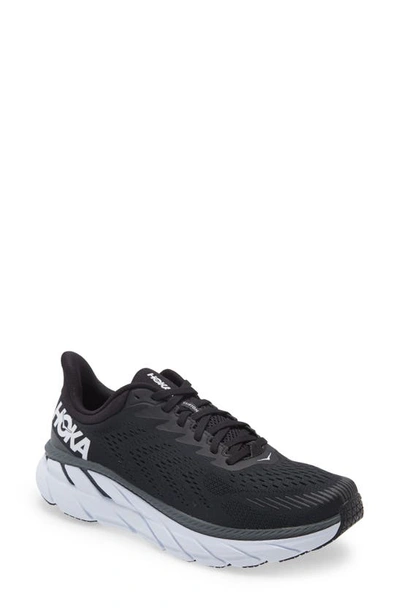 Shop Hoka One One Clifton 7 Running Shoe In Black/white