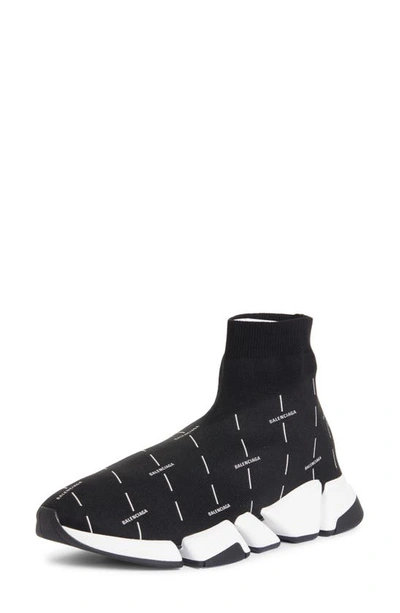 Shop Balenciaga Speed Lt 2.0 Knit Slip-on In Noir/ecru