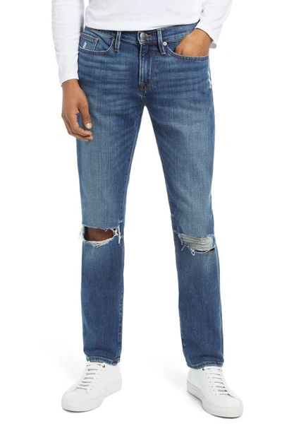 Shop Frame Ripped Skinny Fit Jeans In Telluride Rips