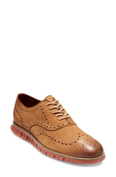 Shop Cole Haan 'zerogrand' Wingtip In Taos Nubuck/ Molten Lava