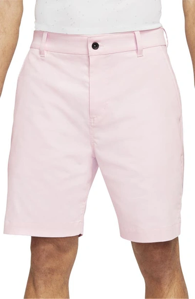 Shop Nike Dri-fit Uv Flat Front Chino Golf Shorts In Pink Foam