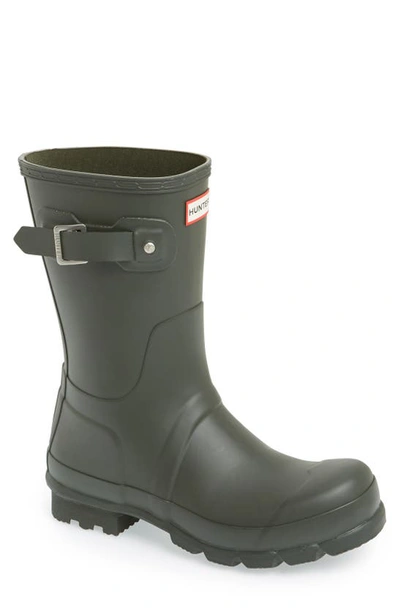 Shop Hunter Original Short Waterproof Rain Boot In Dark Olive