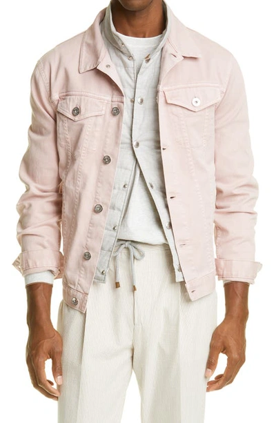 Shop Brunello Cucinelli Denim Jacket In Pink
