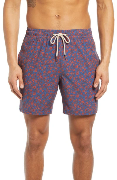 Shop Fair Harbor The Bayberry Floral Swim Trunks In Red Mini Floral