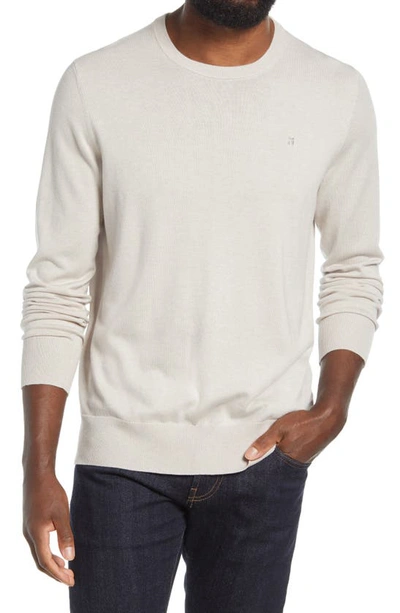 Shop Tommy John Second Skin Cotton Blend Crewneck Sweater In Silver Gray