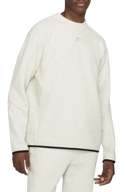 Shop Nike Sportswear Tech Fleece Sweatshirt In White/ Heather