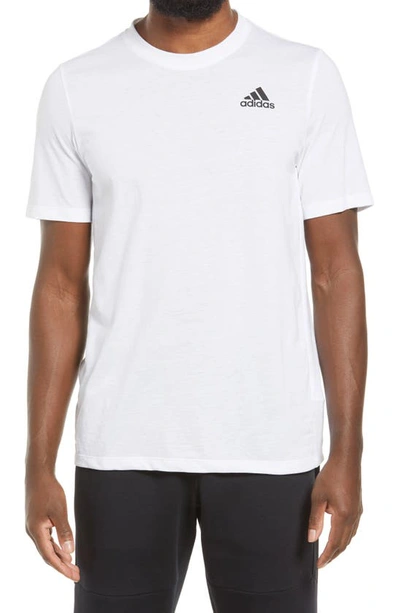 Shop Adidas Originals Logo T-shirt In White/ Black