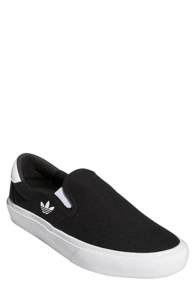 Shop Adidas Originals Court Rallye Slip-on In Core Black/ Core Black/ White