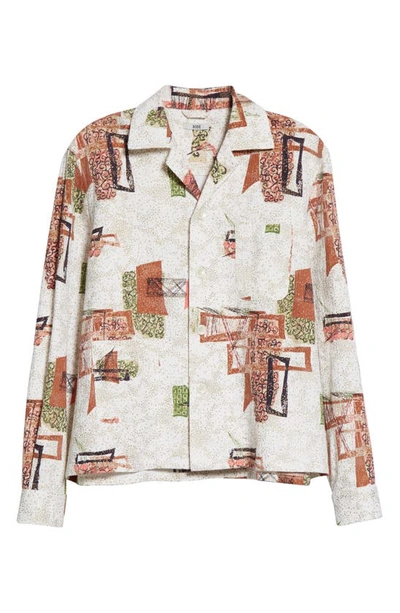 Shop Bode X Marcus Paul Louie Mid Century Motif Button-up Shirt In White/red