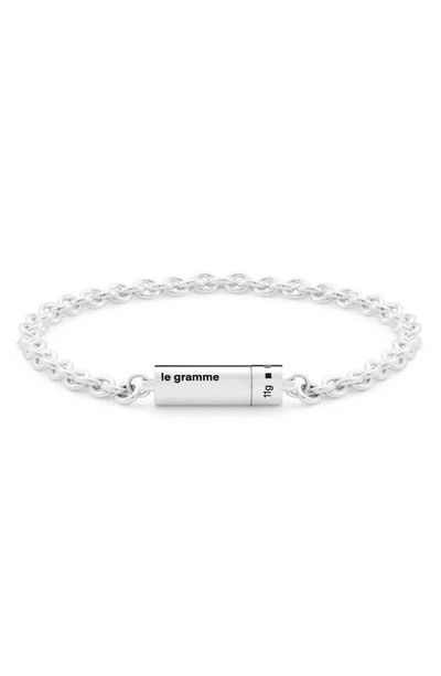 Shop Le Gramme 11g Sterling Silver Chain Link Bracelet