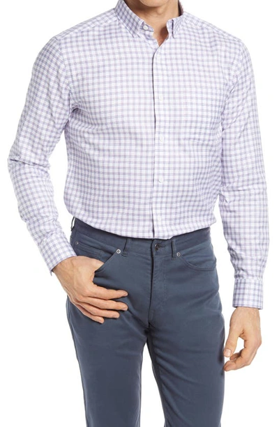 Shop Johnston & Murphy Check Button-up Shirt In Purple