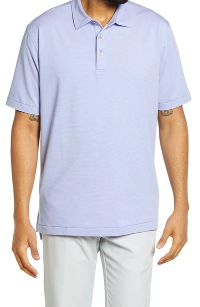 Shop Peter Millar Jubilee Stripe Short Sleeve Stretch Jersey Polo In Blue Sea / Palmer Pink