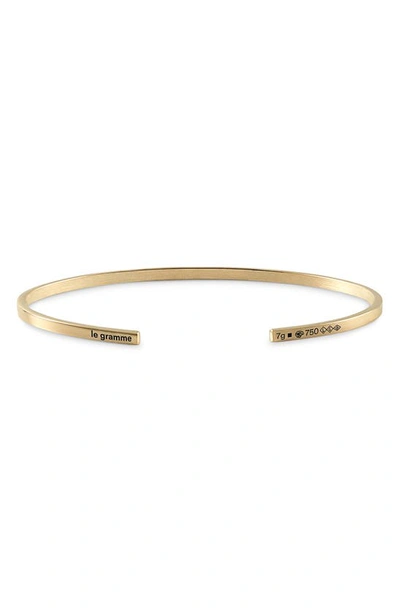 Shop Le Gramme 7g Polished 18k Gold Ribbon Cuff Bracelet In Yellow Gold