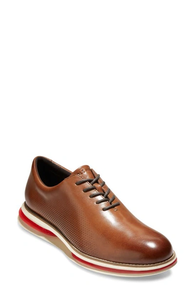 Shop Cole Haan Originalgrand Cloudfeel Oxford In British Tan/ Dark Roast/ Ivory