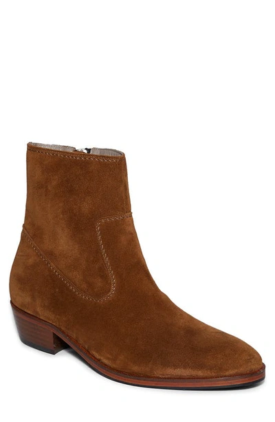 Shop Allsaints Ridge Zip Boot In Tabacco Suede