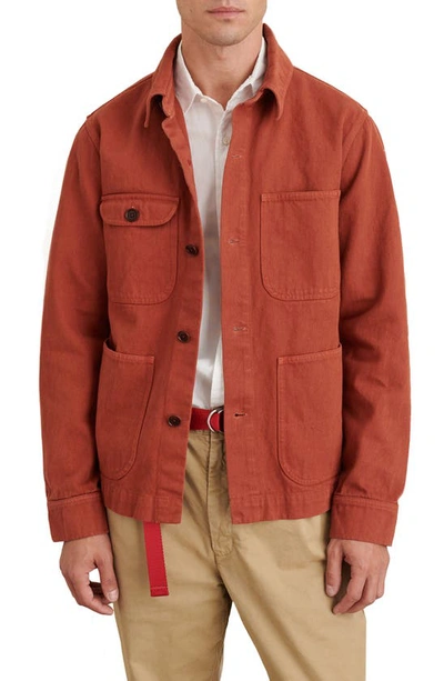 Shop Alex Mill Garment Dyed Work Jacket In Red Clay