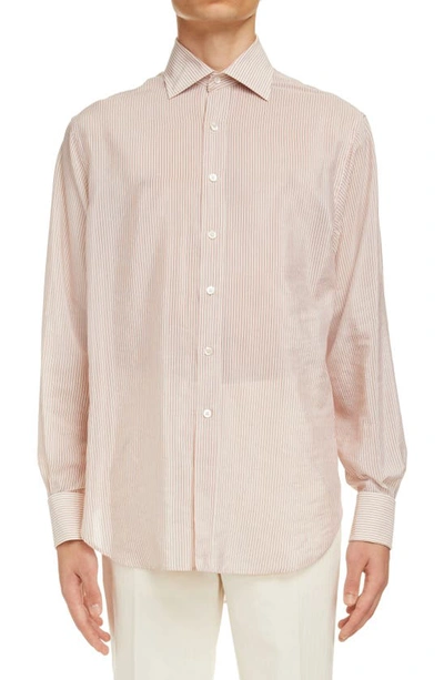 Shop Maison Margiela Stripe Button-up Shirt In Vintage Stripe