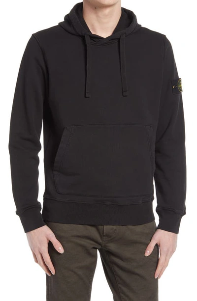 Shop Stone Island Cotton Hoodie In Black