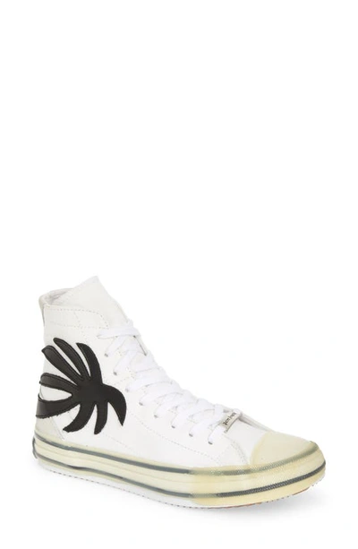Shop Palm Angels Palm Tree High-top Sneaker In White/ Black