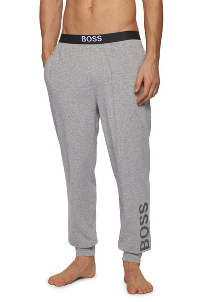 Shop Hugo Boss Identity Jogger Pajama Pants In Medium Grey