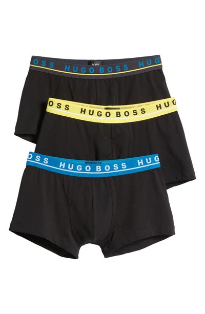 Shop Hugo Assorted 3-pack Stretch Cotton Trunks In Black Multi