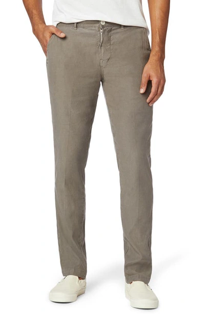 Shop Hudson Classic Slim Straight Fit Stretch Linen Blend Chino Pants In Charcoal Grey