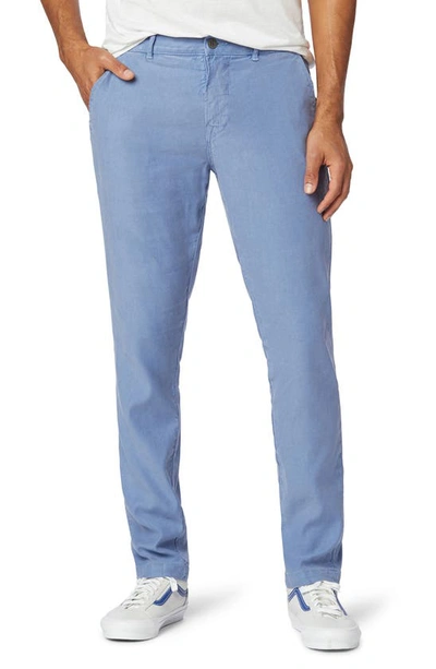 Shop Hudson Classic Slim Straight Fit Stretch Linen Blend Chino Pants In Harbor Blue