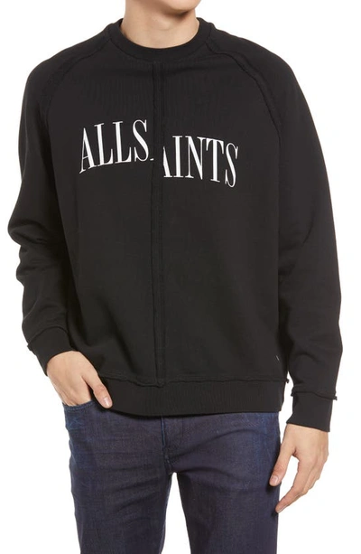 Shop Allsaints Diverge Logo Sweatshirt In Jet Black