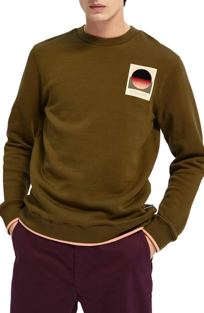 Shop Scotch & Soda Logo Graphic Sweatshirt In Military