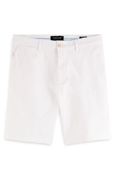 Shop Scotch & Soda Stuart Flat Front Chino Shorts In White