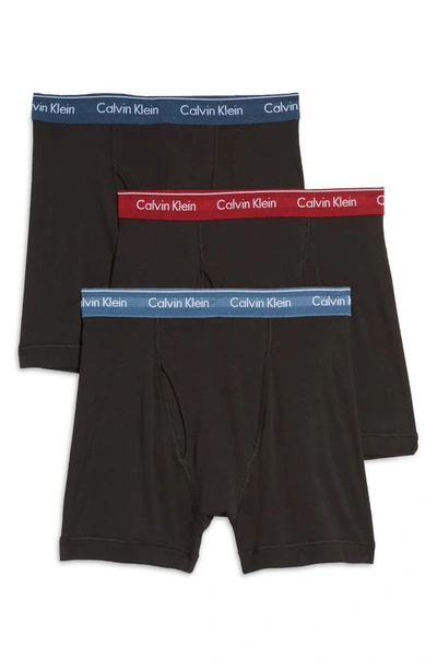 Shop Calvin Klein 3-pack Boxer Briefs In 9fc 1 Blk W/ Lc