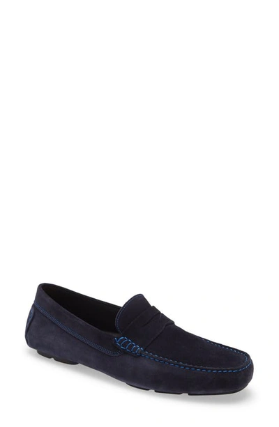 Shop To Boot New York Driving Shoe In Blue Suede