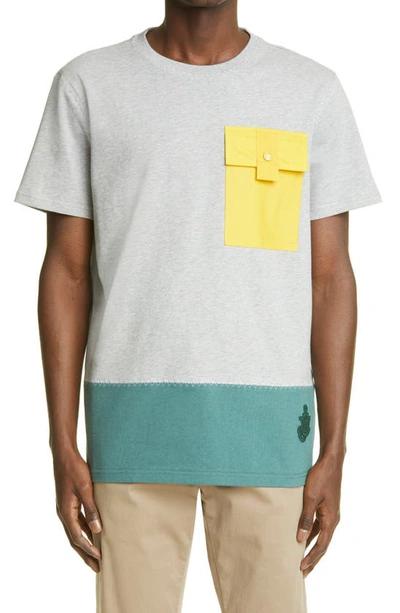 Shop Moncler Genius 1 Moncler Jw Anderson Colorblock Pocket T-shirt In Grey