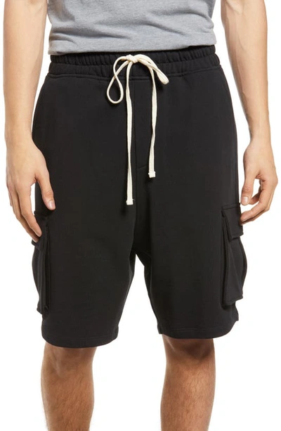 Shop Allsaints Ellis Cargo Sweat Shorts In Jet Black