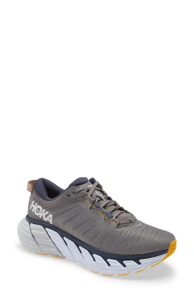 Shop Hoka One One Gaviota 3 Running Shoe In Charcoal Gray/ Ombre Blue