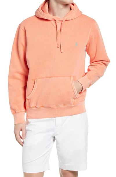 Shop Polo Ralph Lauren Cotton Blend Knit Hoodie In True Orange