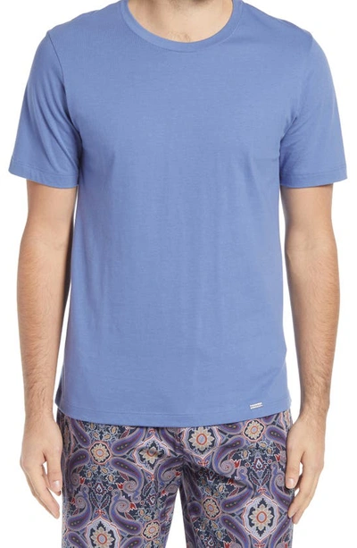 Shop Hanro Living Crewneck T-shirt In Clematis Blue