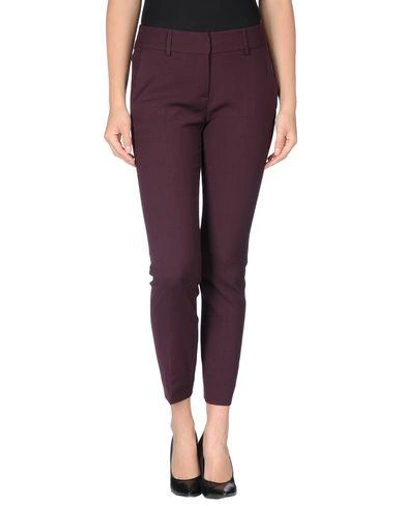 Shop Piazza Sempione Casual Pants In Deep Purple