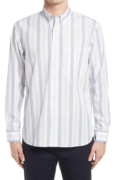 Shop Club Monaco Slim Fit Stripe Button-down Shirt In White Multi