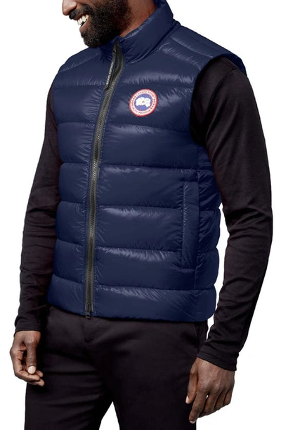 Shop Canada Goose Crofton Water Resistant Packable Quilted 750-fill-power Down Vest In Atlantic Navy